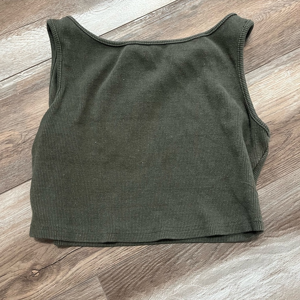 Princess polly green tank top cropped